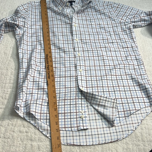Lands End windowpane plaid tailored fit long sleeve collared button down 15.5 32 - Picture 8 of 8